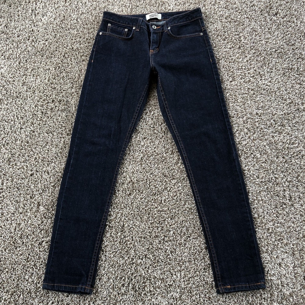 Naked & Famous Jeans Womens 27 Dark Wash Boyfriend 11 oz. Stretch Selvedge Denim